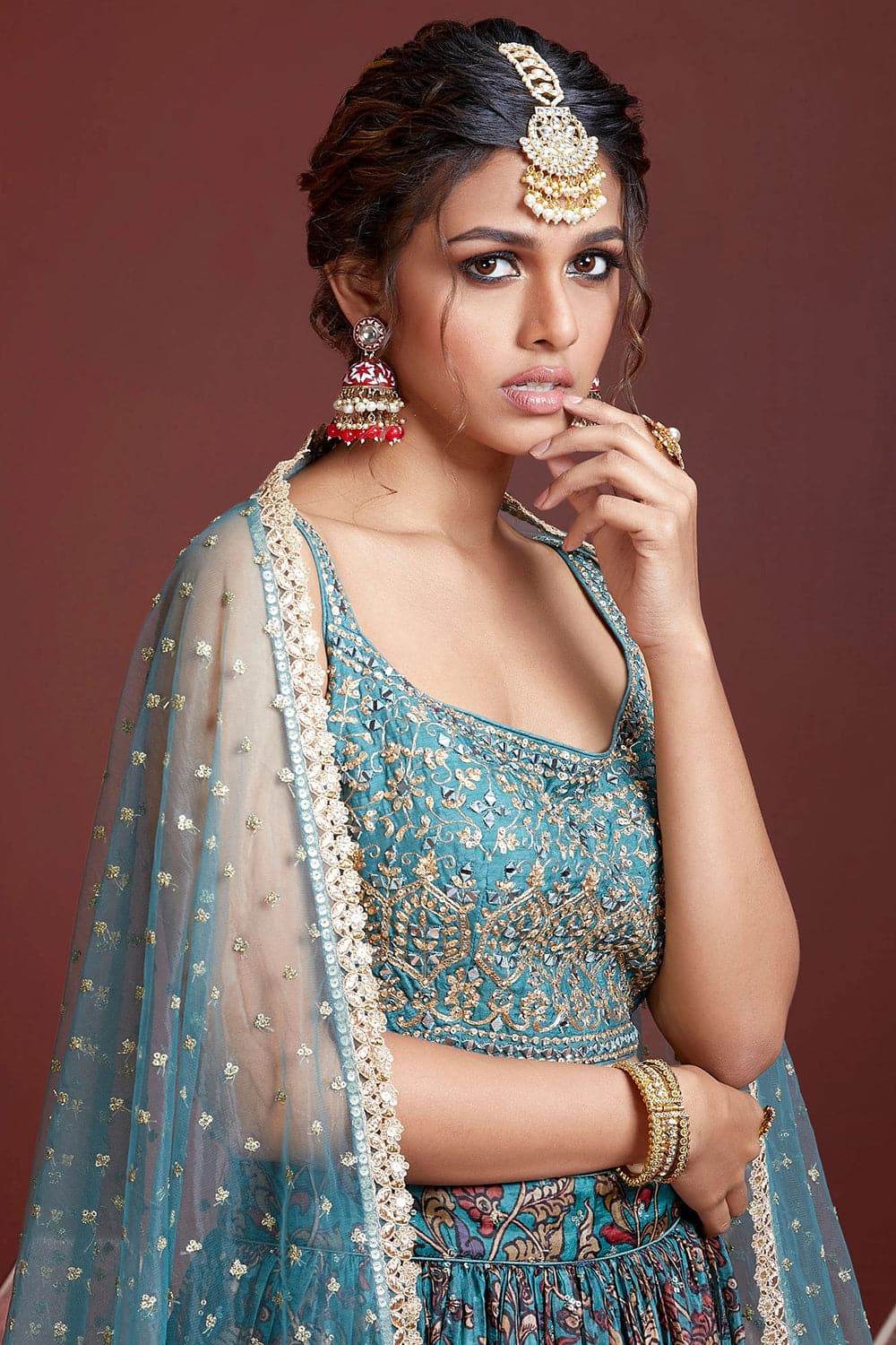 Turkish Blue Lehenga Choli