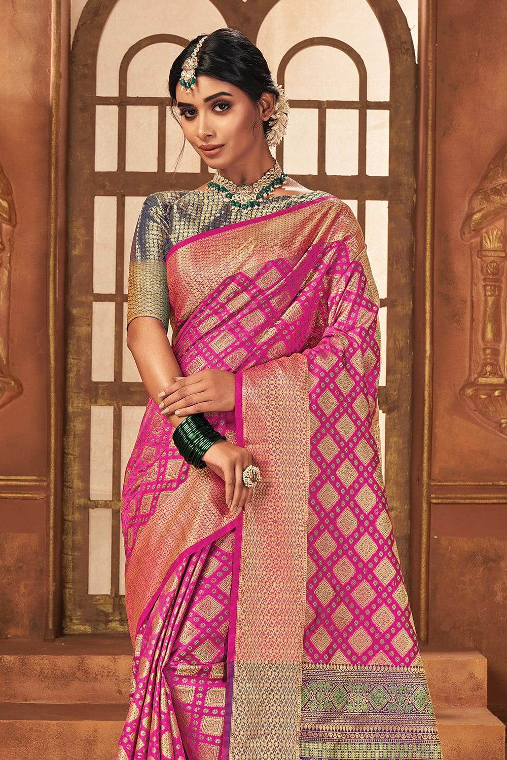Rasberry Pink Patola Saree