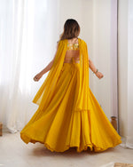 image, Mustard Yellow Flared Lehenga Choli with Embroidered Designer Blouse & Dupatta