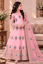 image, Girls Baby Pink Anarkali Dress with Dupatta