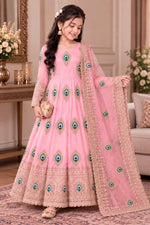 image, Girls Baby Pink Anarkali Dress with Dupatta