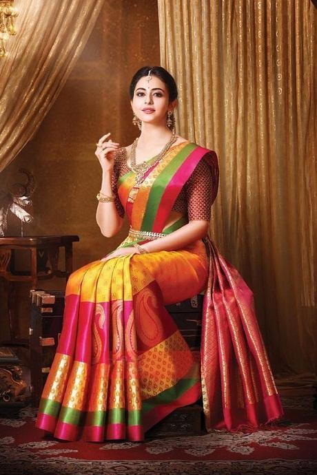 Actress Multi Color Designer Satin Saree