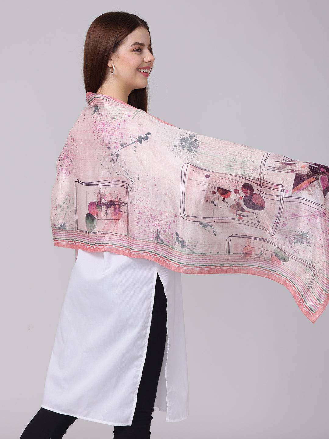 Abstract Printed Blossom Scarf