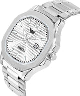 ABREXO Nautilus Series Date Working Square Silver Dial Silver Quartz Watch For Boys Analog Watch  - For Men Abx4569-SL DT