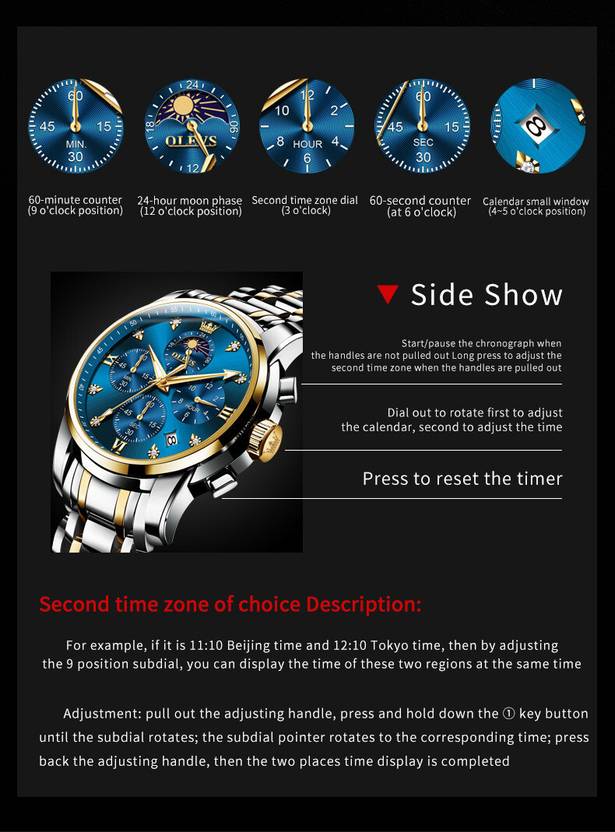 OLEVS Analog Watch  - For Men CIF-S-G3655GJ-JL