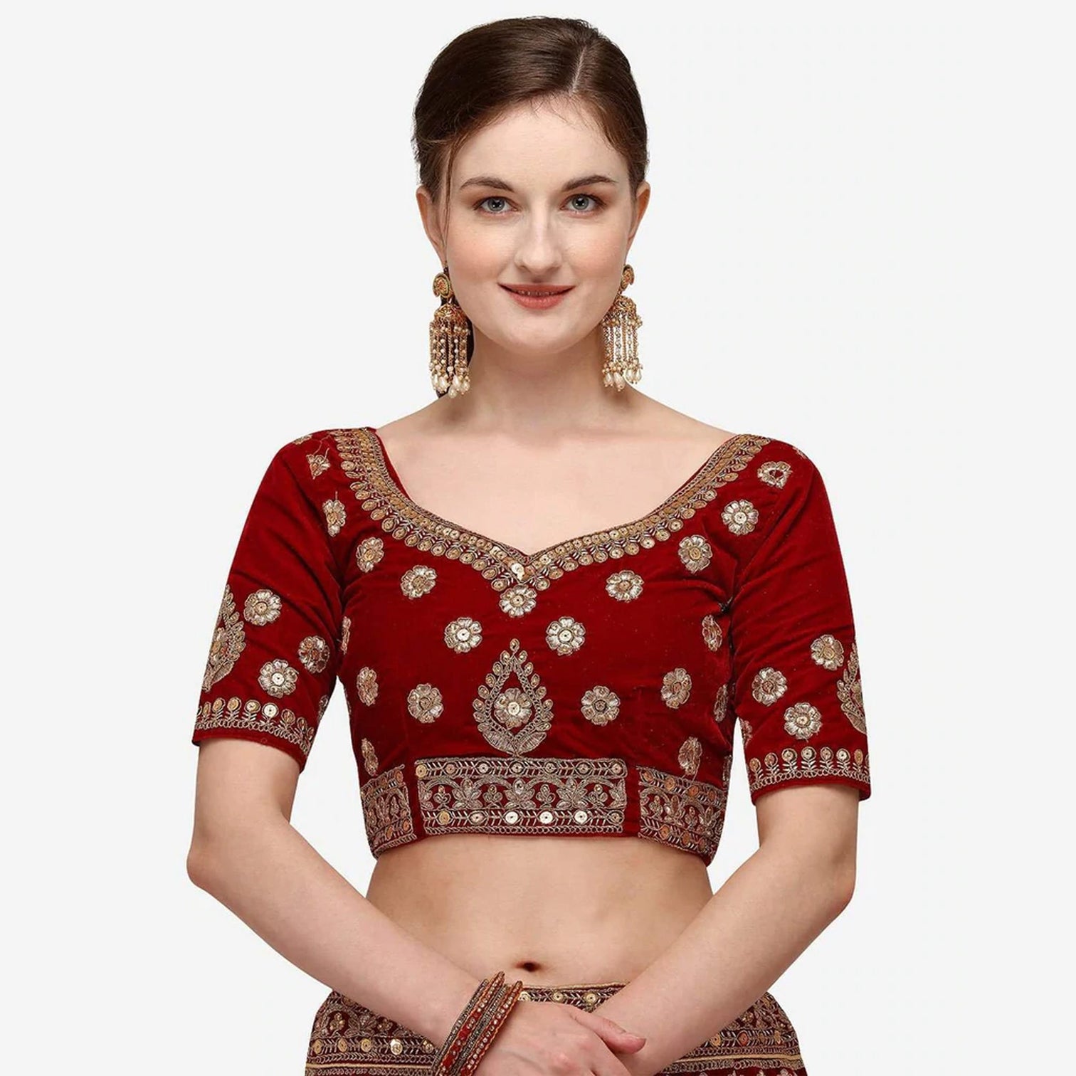 Maroon Color Heavy Bridal Lehenga with Dual Sandwich And Stone Work