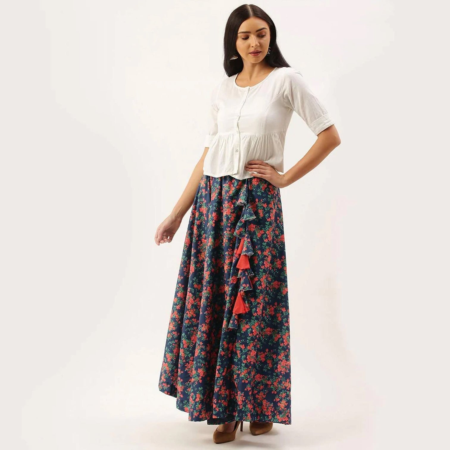 Micro Designed Digital Printed Skirt