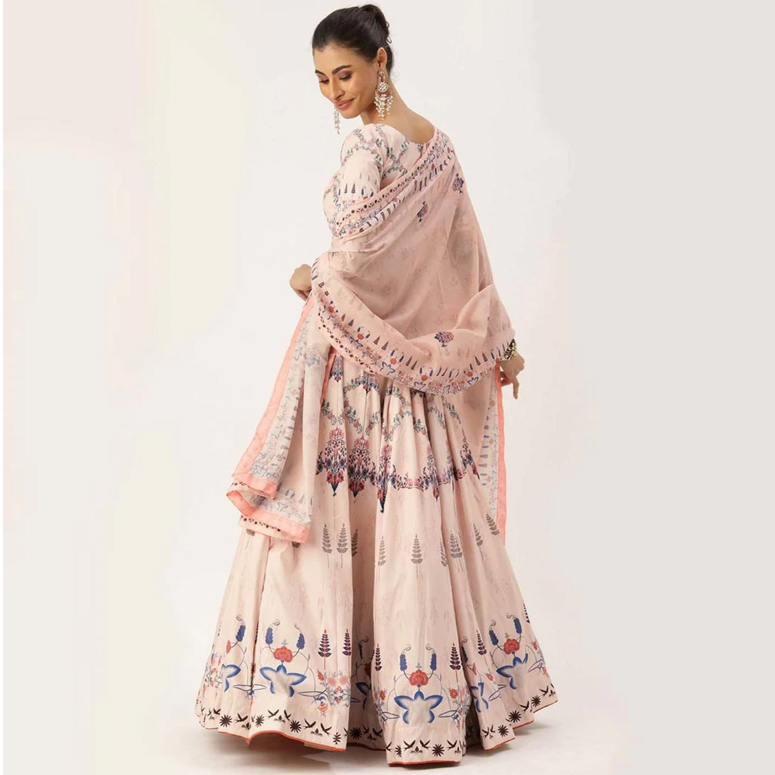 Off White Color Vaishali Silk Lehenga Choli with Maslin Dupatta