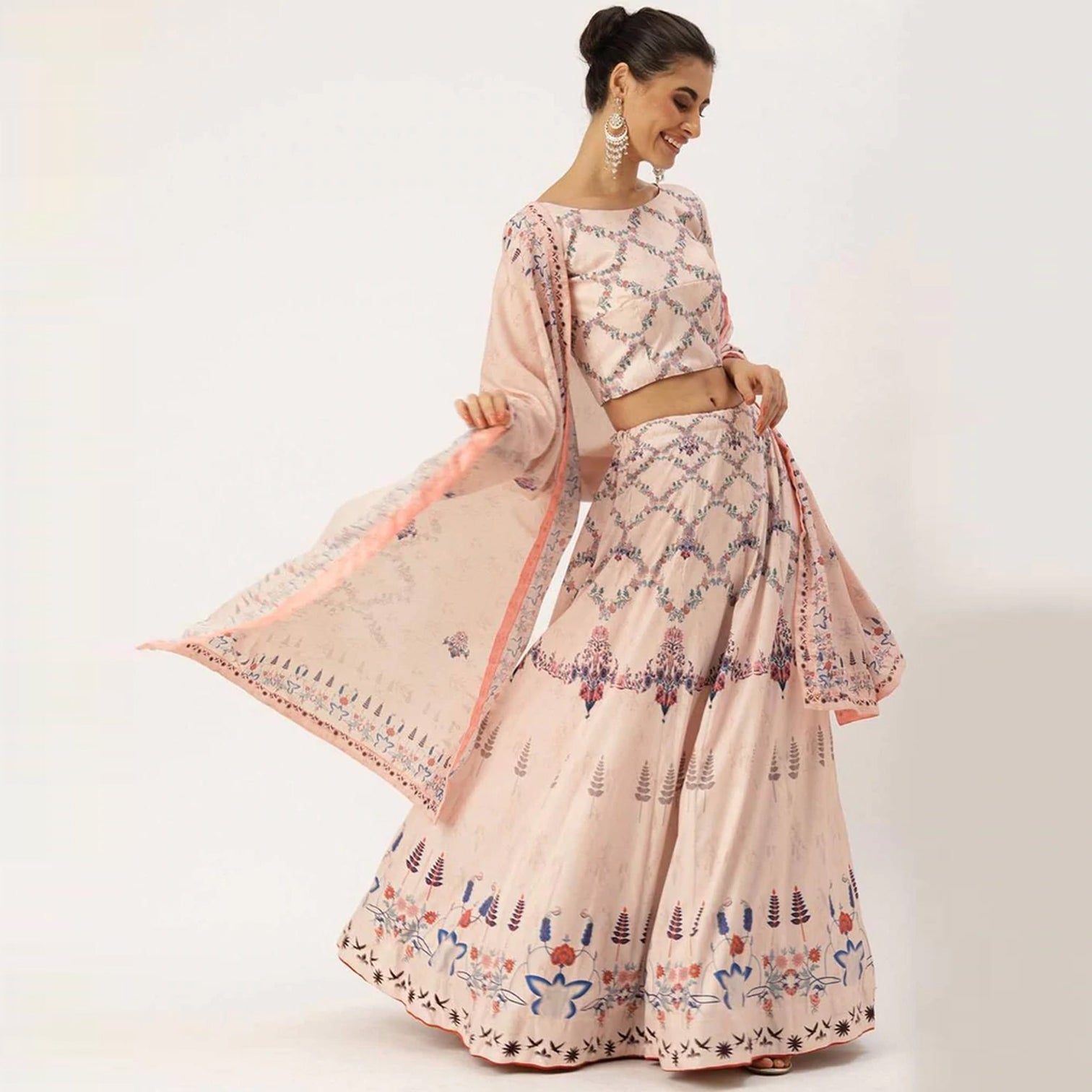 Off White Color Vaishali Silk Lehenga Choli with Maslin Dupatta