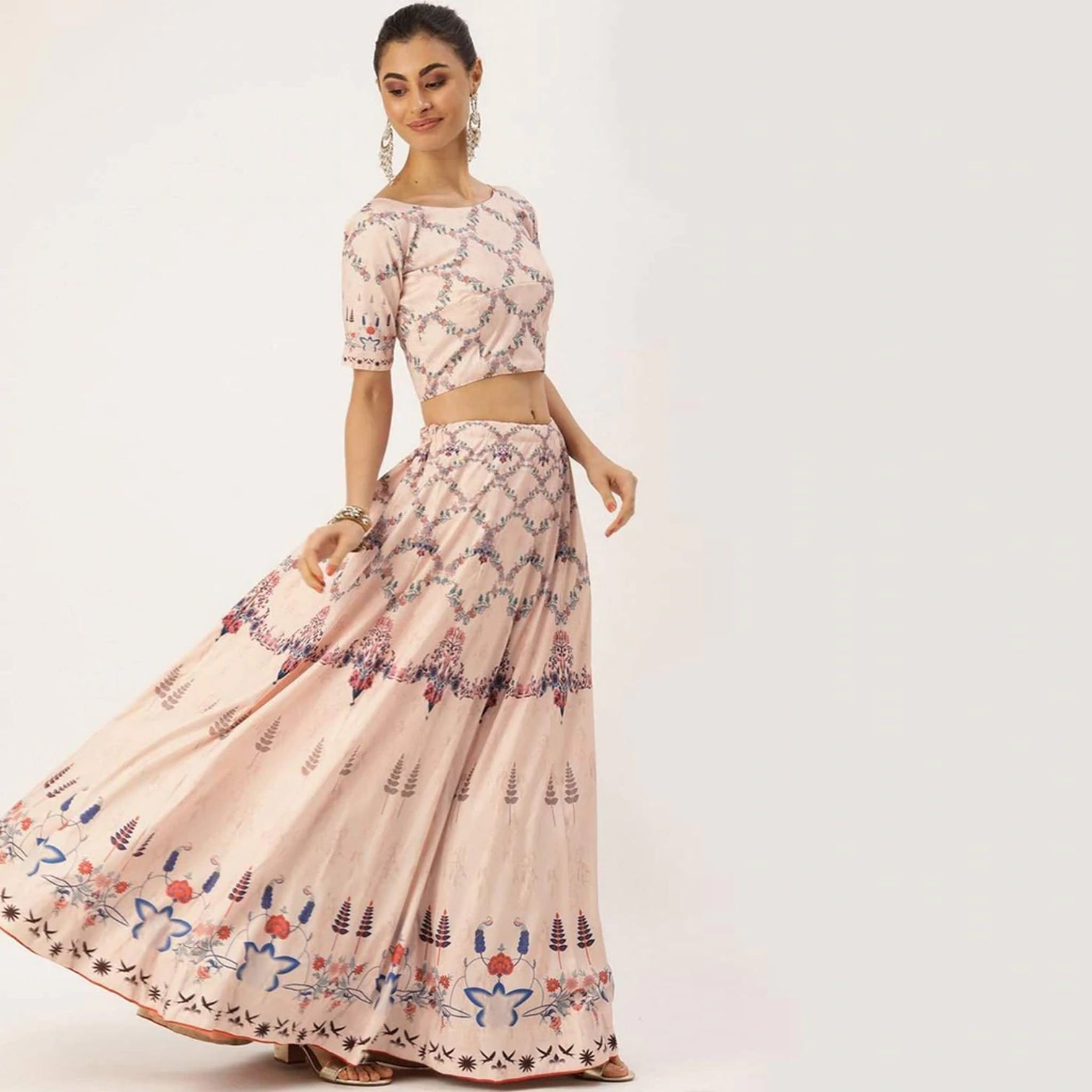 Off White Color Vaishali Silk Lehenga Choli with Maslin Dupatta