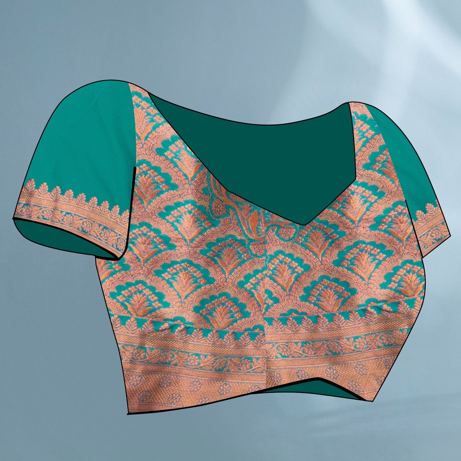 Pink polka paithani silk contrast zari woven saree with unstitched blouse