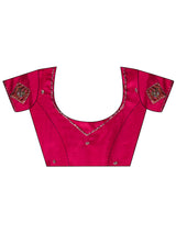 Libas Rani Pink Applique Embellished Satin Saree