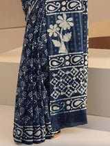 Libas Indigo Batik Print Cotton Saree