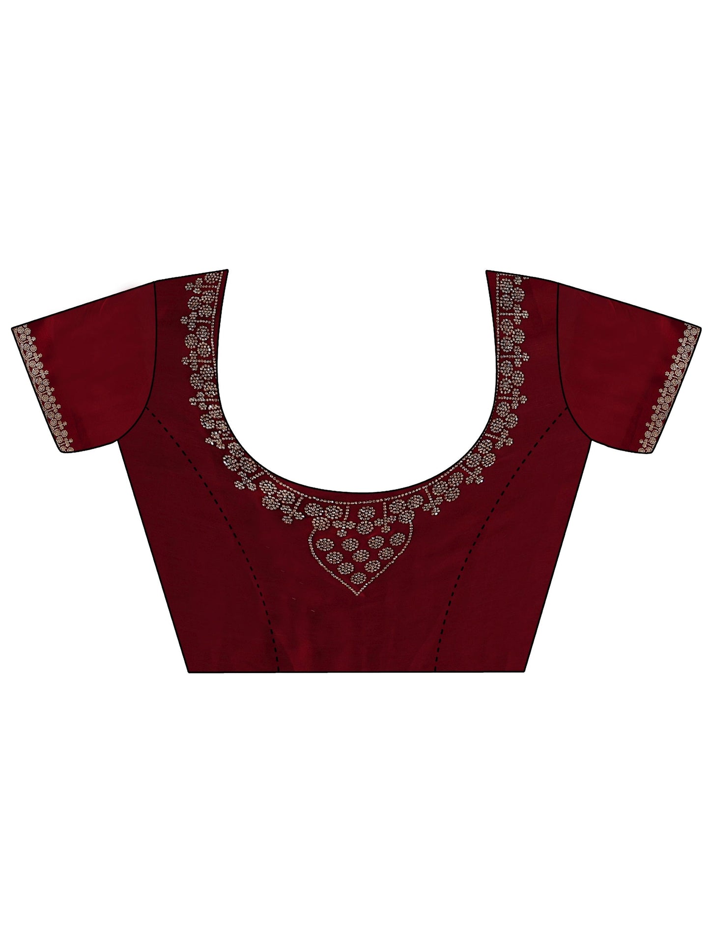 Libas Red Embellished Chiffon Saree