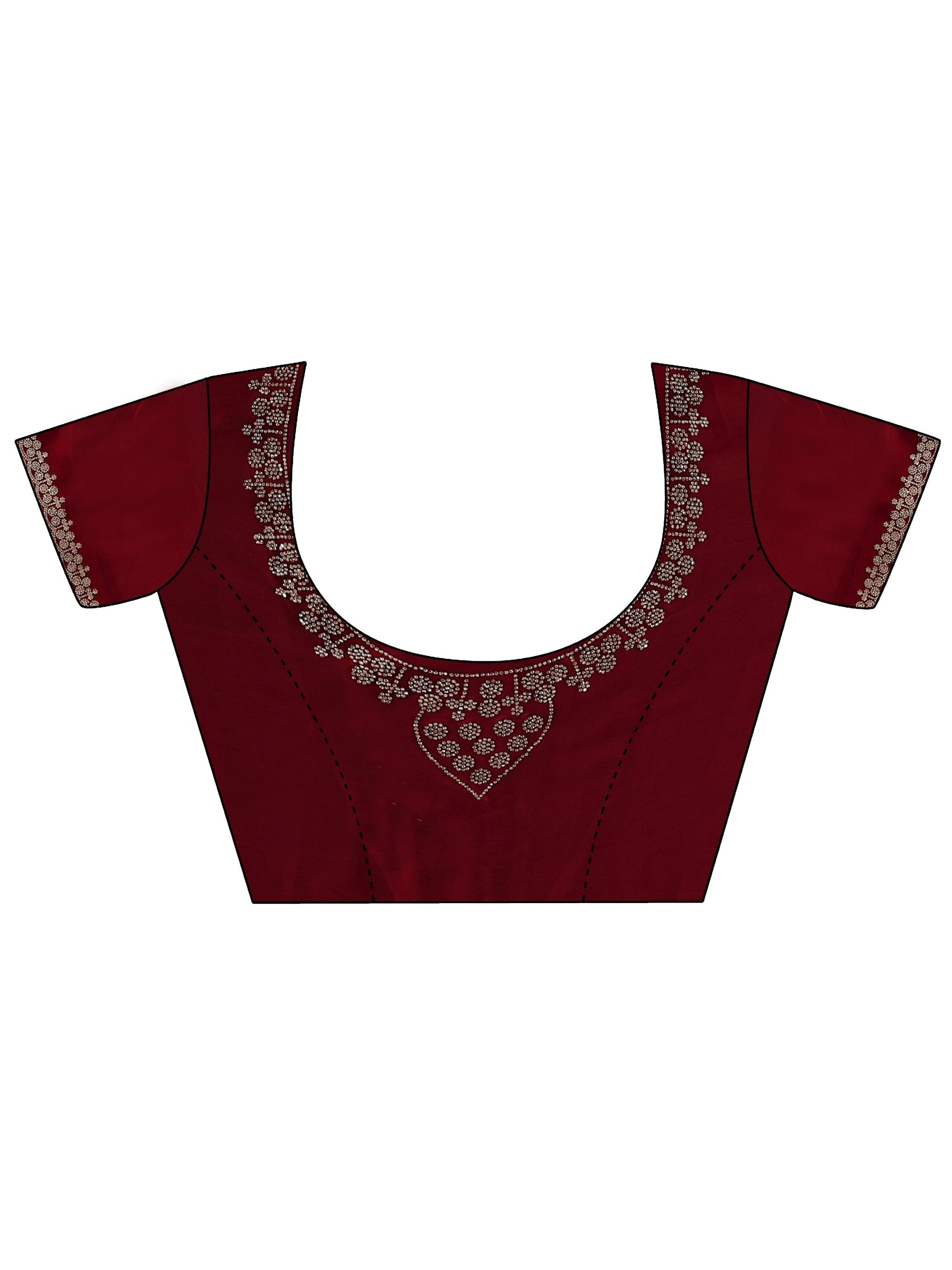Libas Red Embellished Chiffon Saree