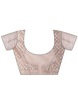 Libas Art Beige Geometric Embellished Net Saree
