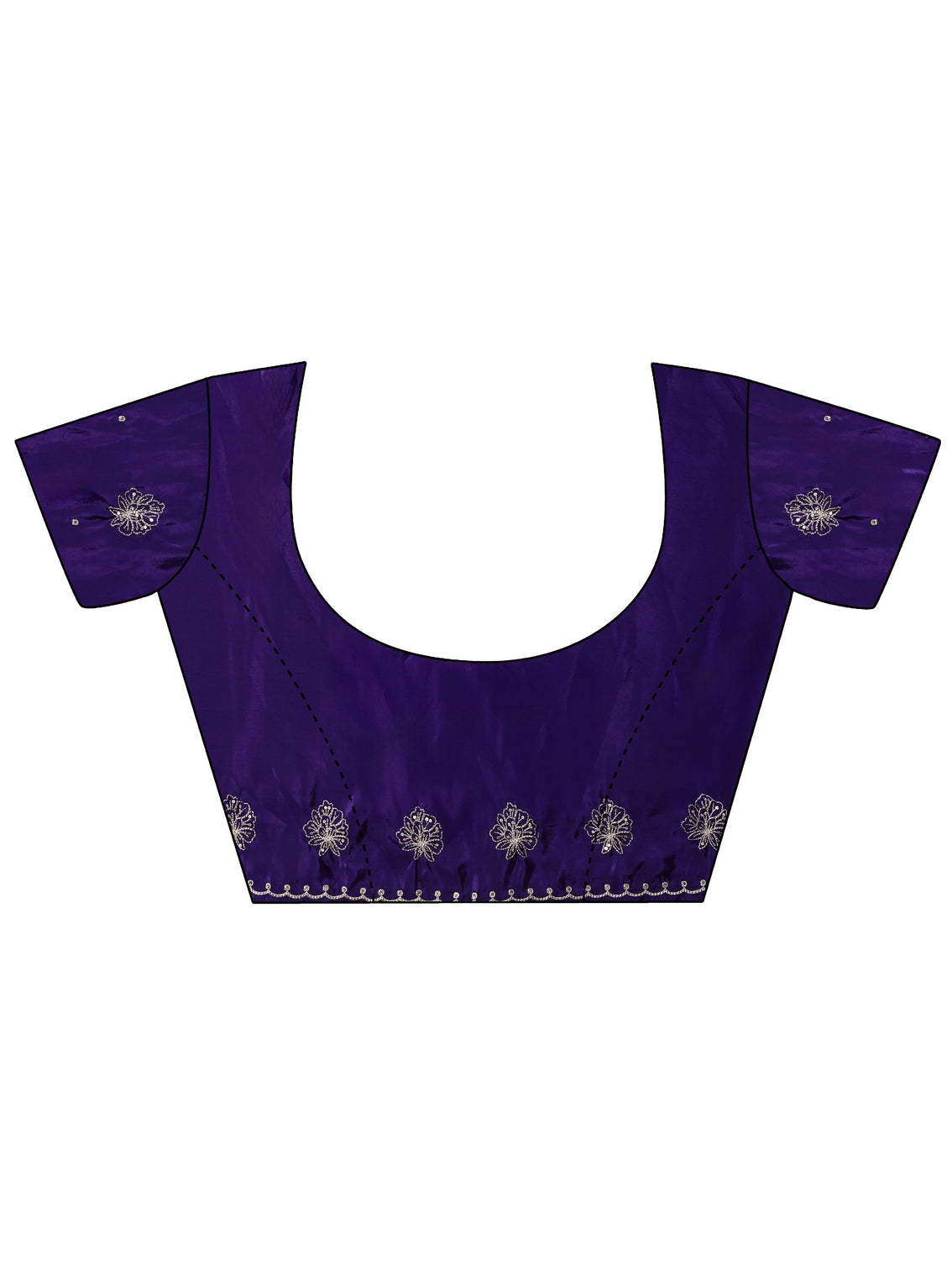 Mameraa Purple Floral Embroidered Silk Blend Saree
