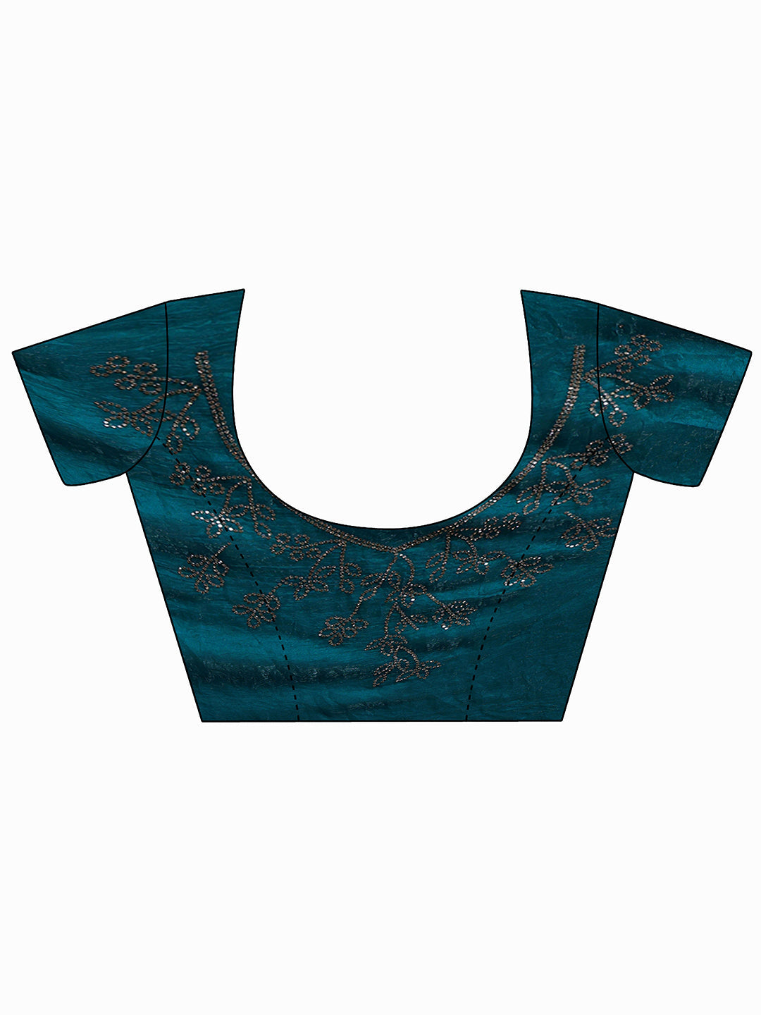 Mameraa Teal Green Striped Silk Blend Saree
