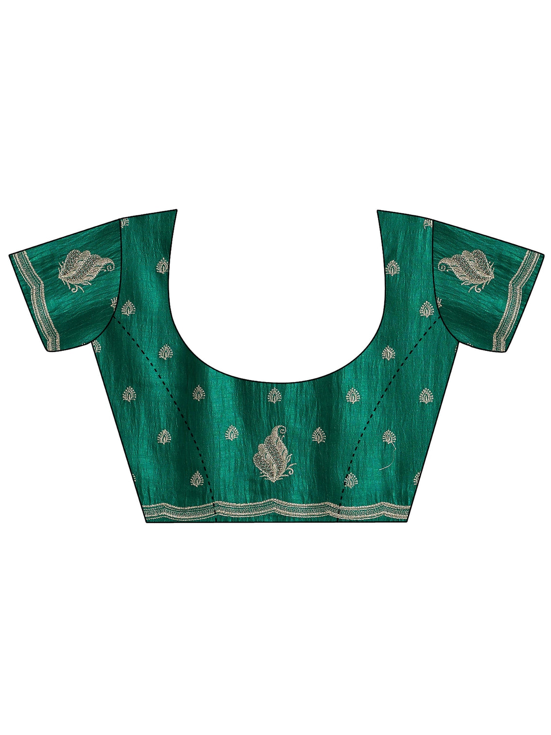 Mameraa Emerald Green Embroidered Silk Blend Saree