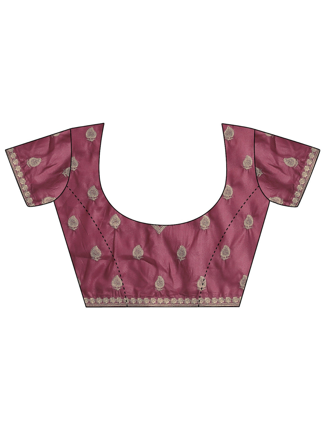 Mameraa Dusty Rose Pink Zari Embroidered Silk Blend Saree