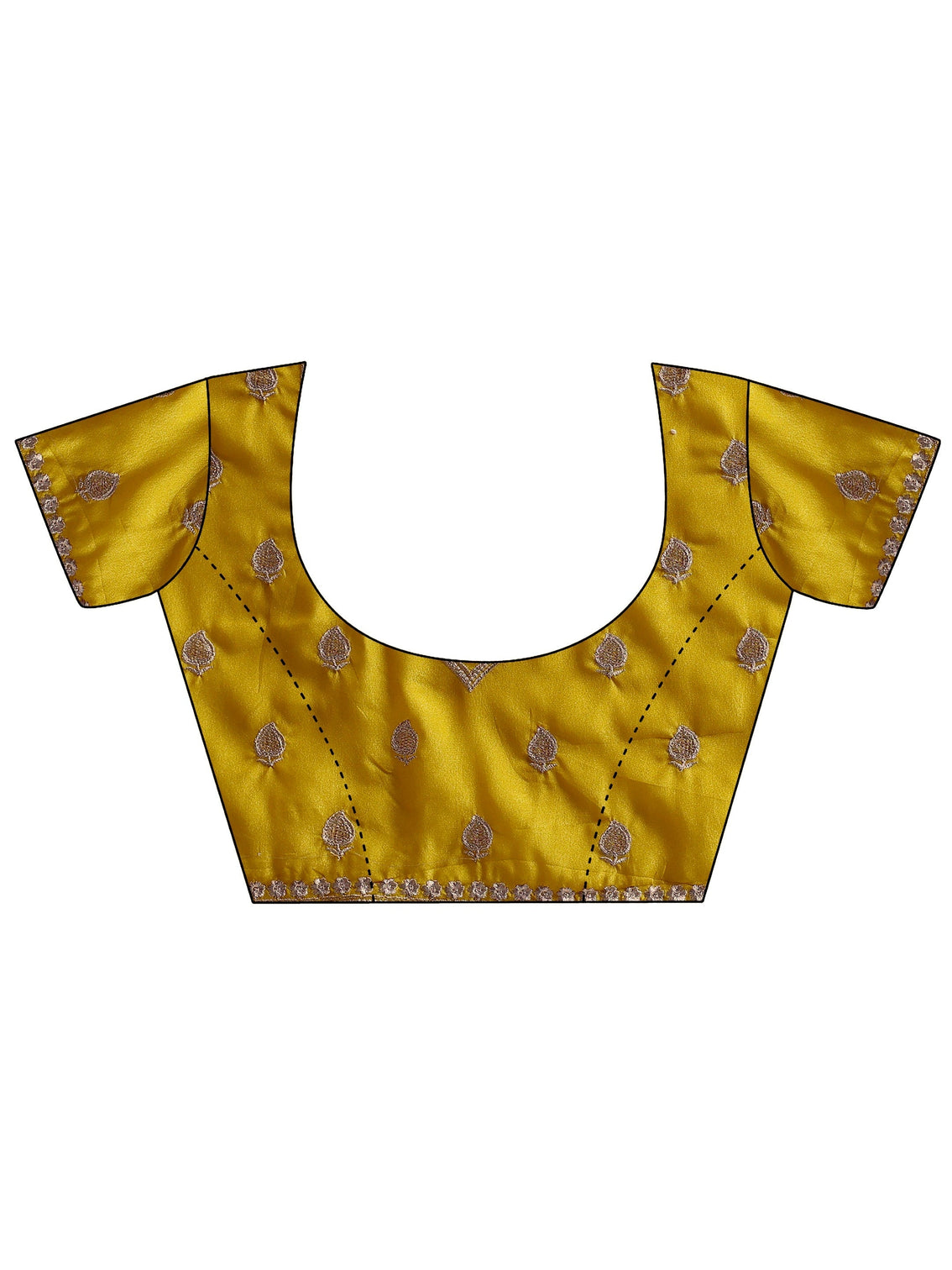 Mameraa Yellow Embroidered Silk Blend Saree