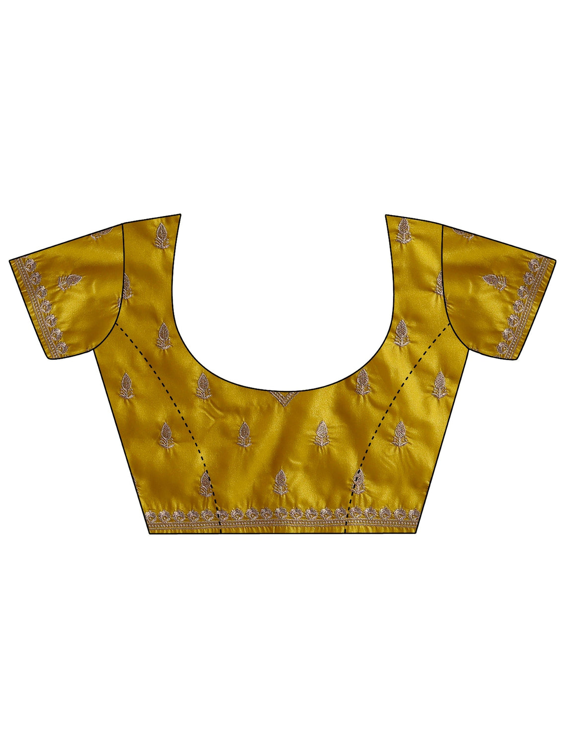 Mameraa Mustard Embroidered Silk Blend Saree