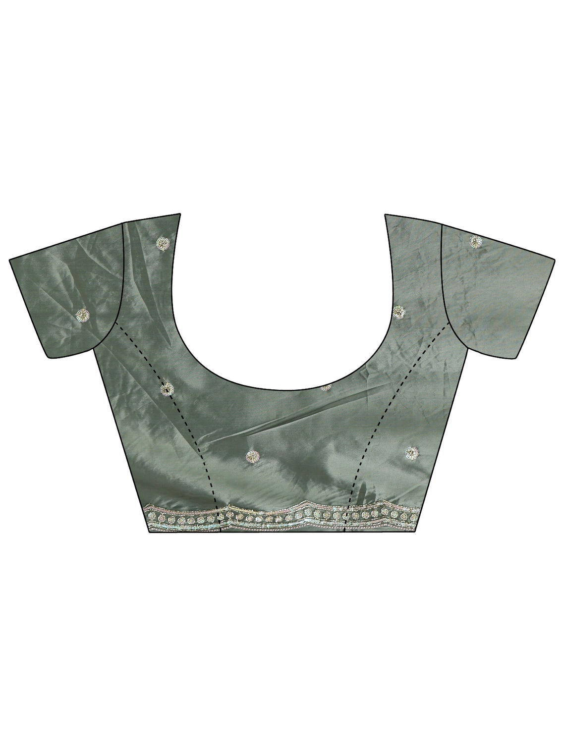 Mameraa Sage Green Floral Embellished Silk Blend Saree