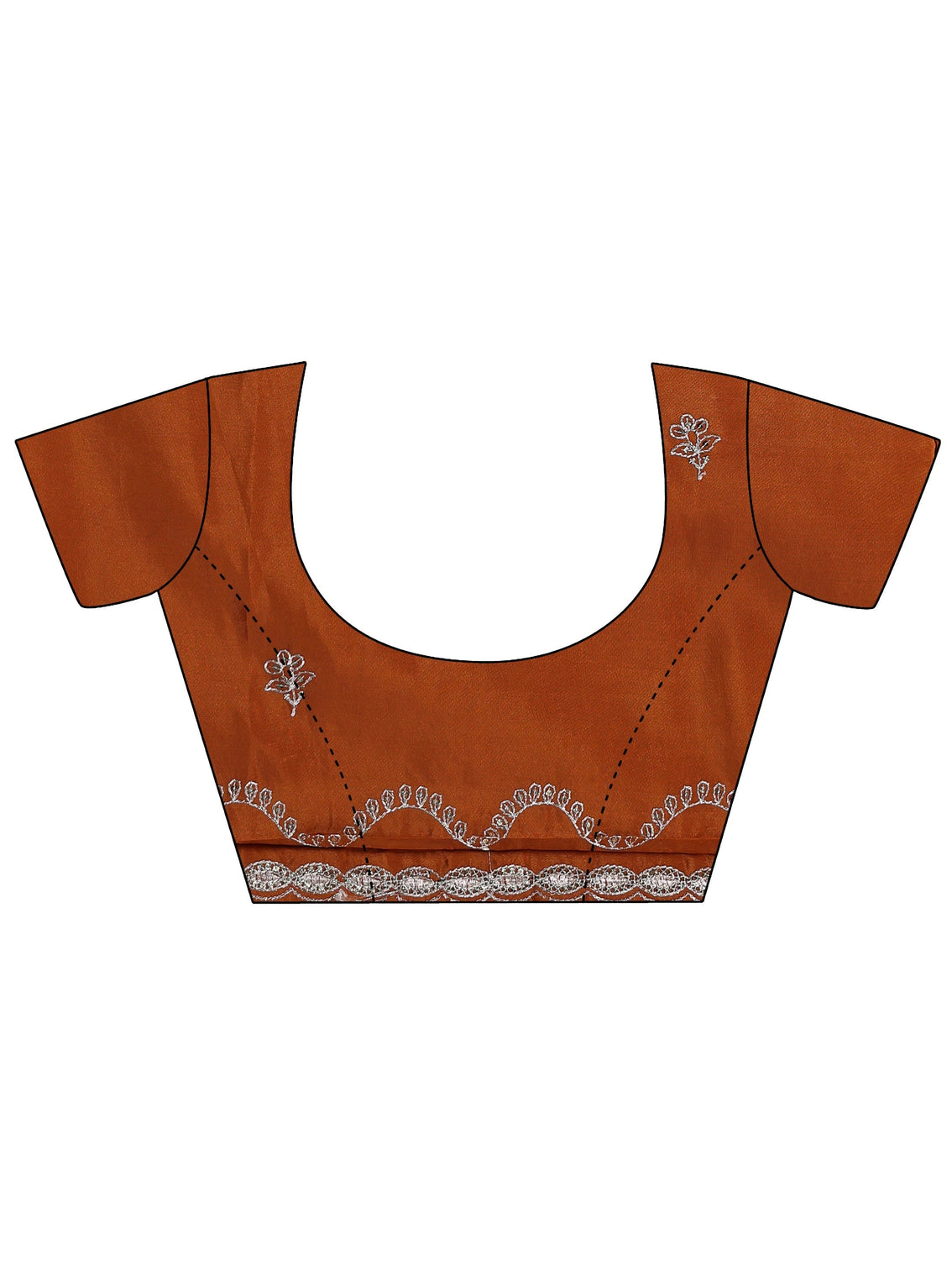 Mameraa Rust Embroidered Silk Blend Saree