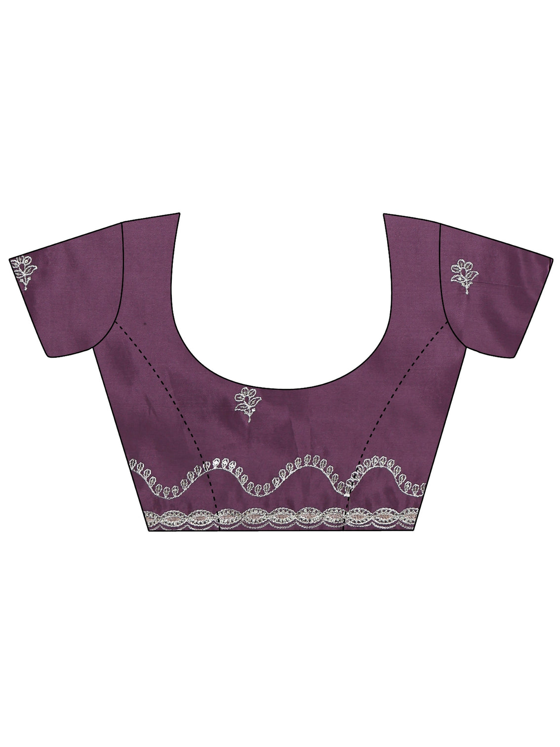 Mameraa Dusty Plum Purple Embroidered Silk Blend Saree