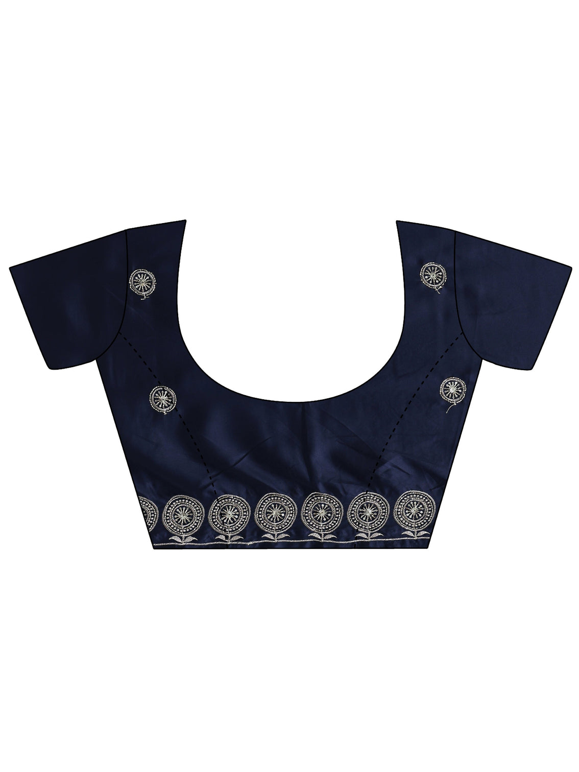 Mameraa Dusty Blue Embroidered Silk Blend Saree