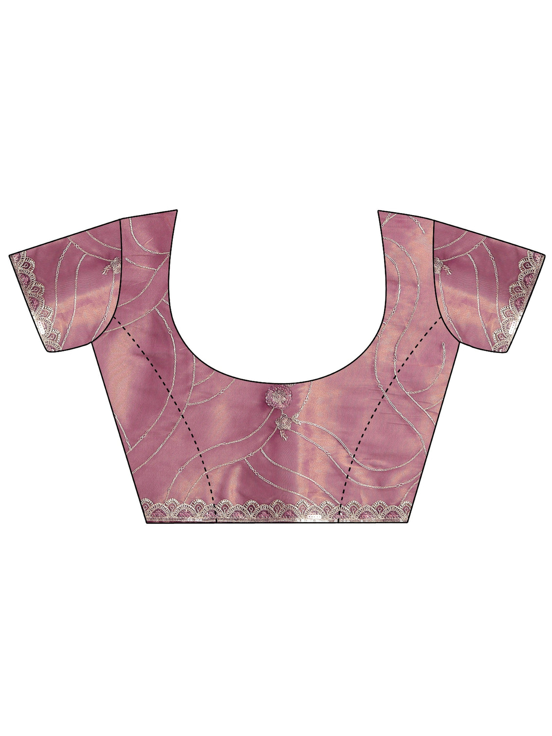 Mameraa Mauve Floral Embellished Tissue Saree