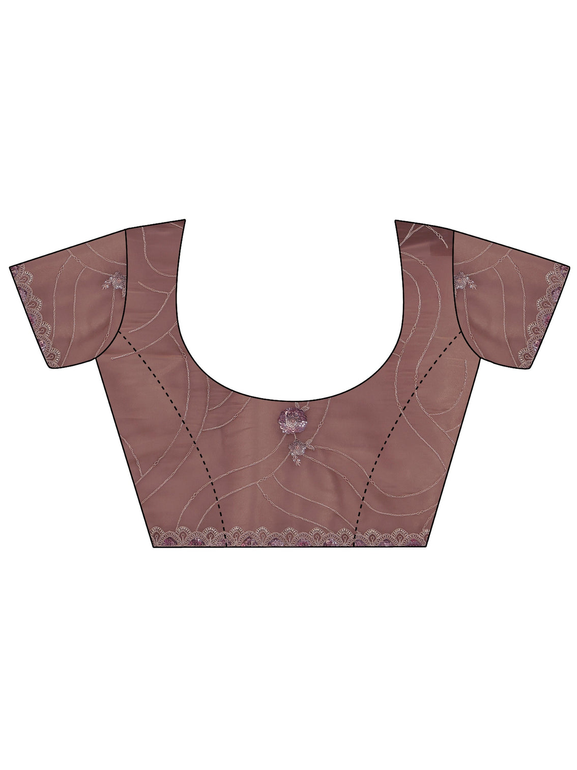 Mameraa Taupe Floral Embellished Tissue Saree