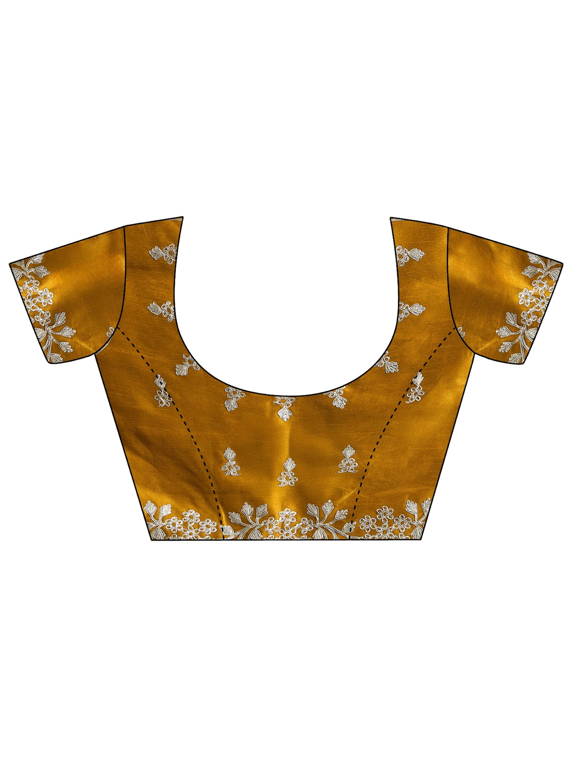 Mameraa Yellow Floral Embroidered Ombre Silk Blend Saree