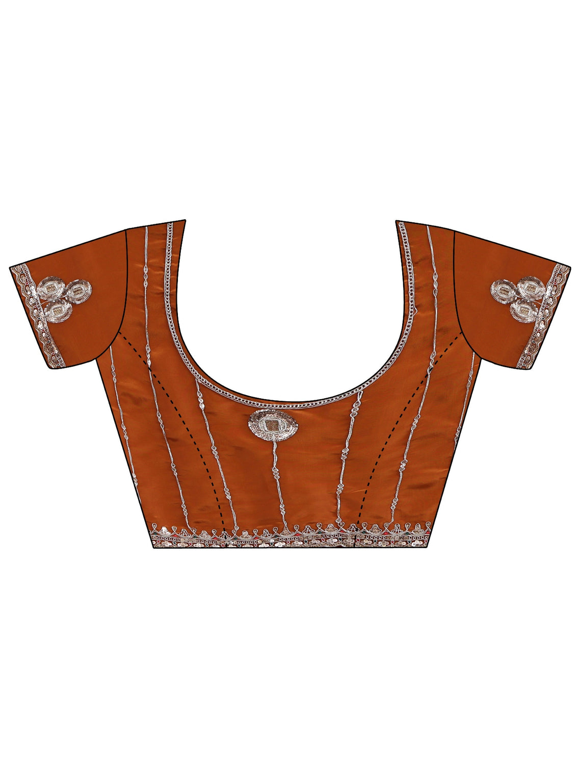 Mameraa Rust Embroidered Silk Blend Saree