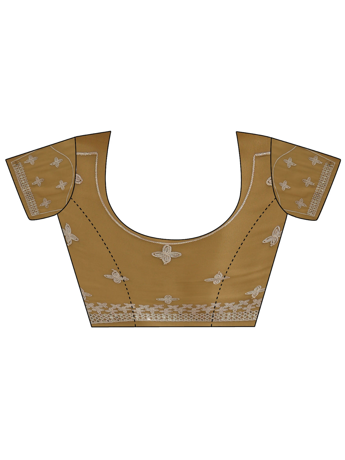 Mameraa Mustard Mirror Work Embellished Tissue Saree