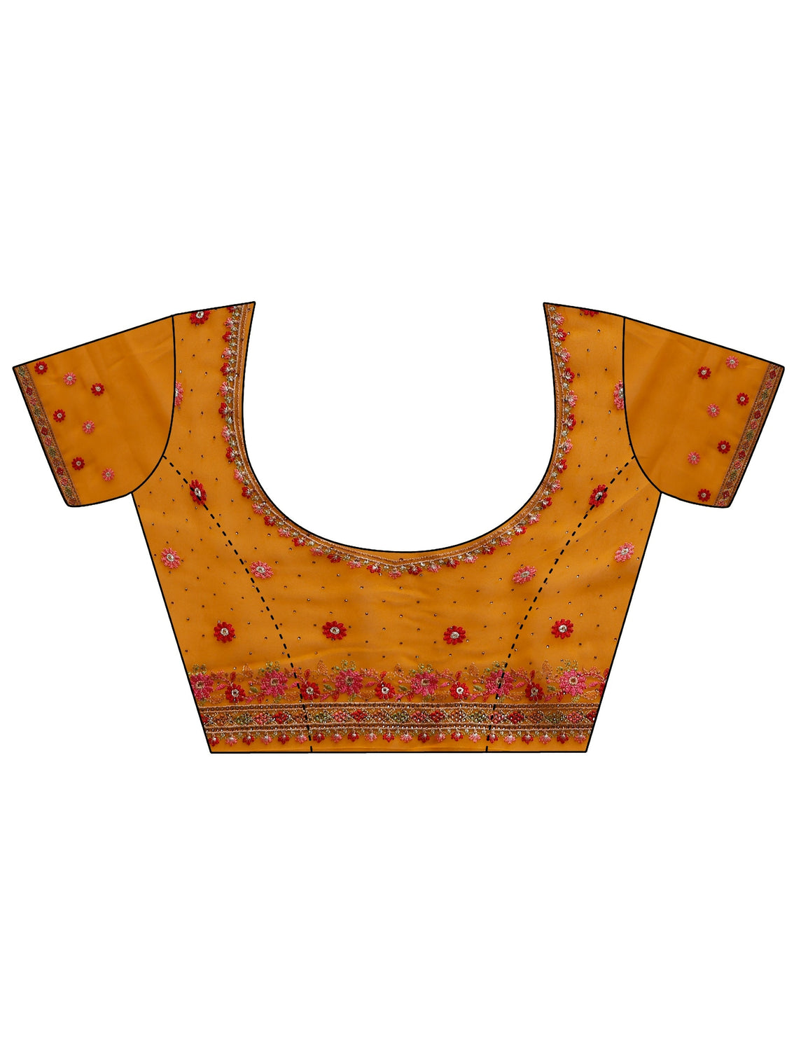 Mameraa Mustard Embellished Georgette Saree