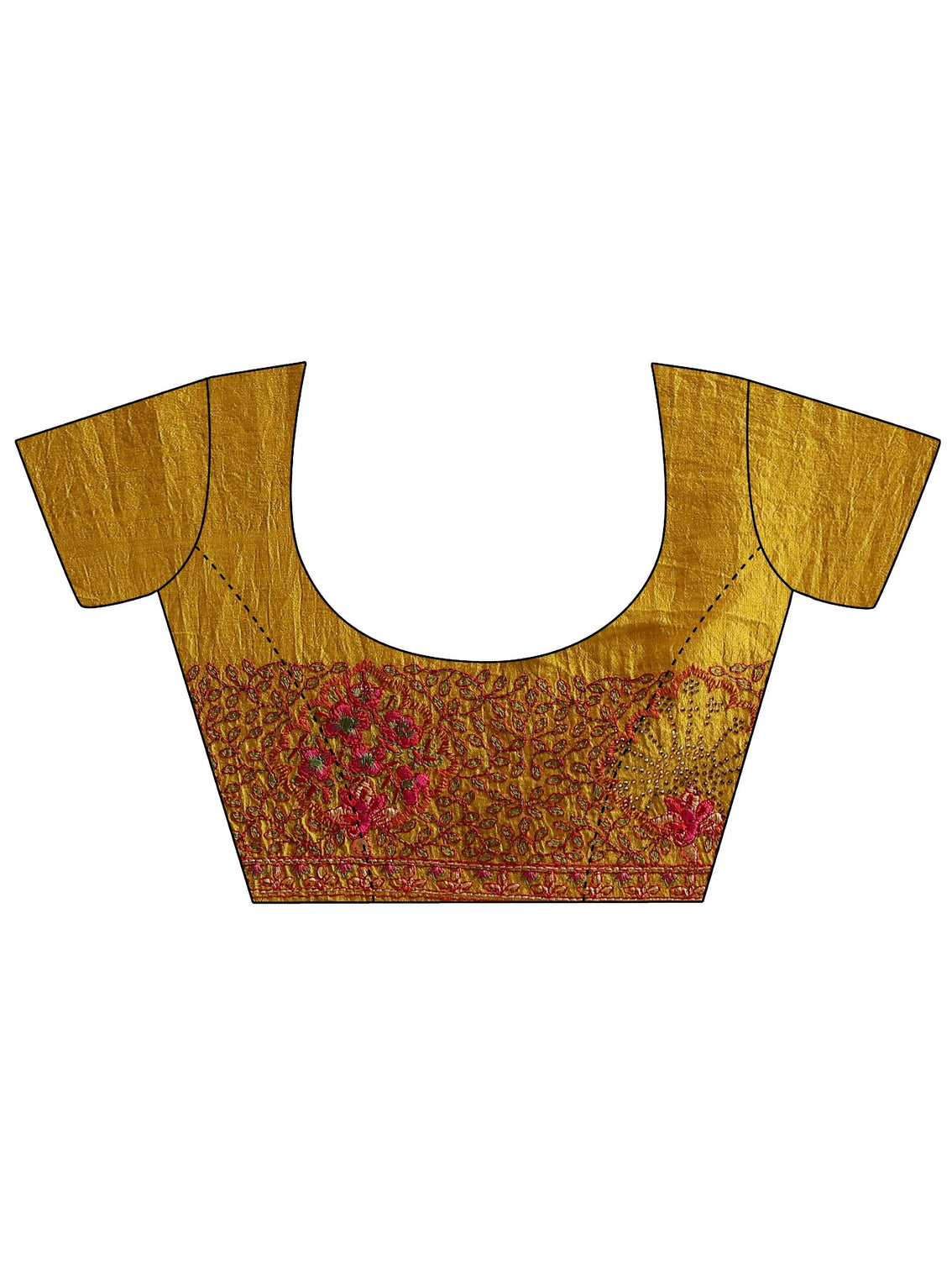 Mameraa Mustard Paisley Embroidered Silk Blend Saree