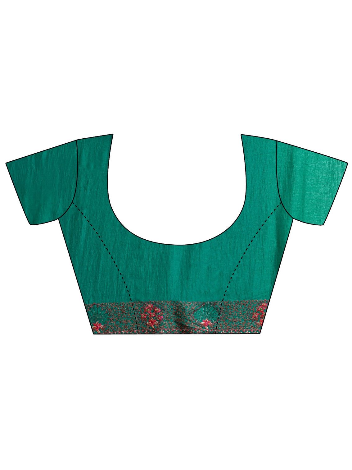 Mameraa Green Paisley Embroidered Silk blend Saree