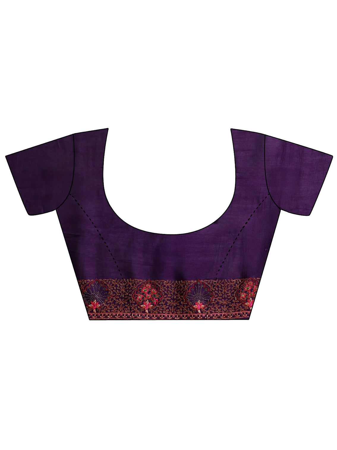 Mameraa Purple Paisley Embroidered Silk blend Saree