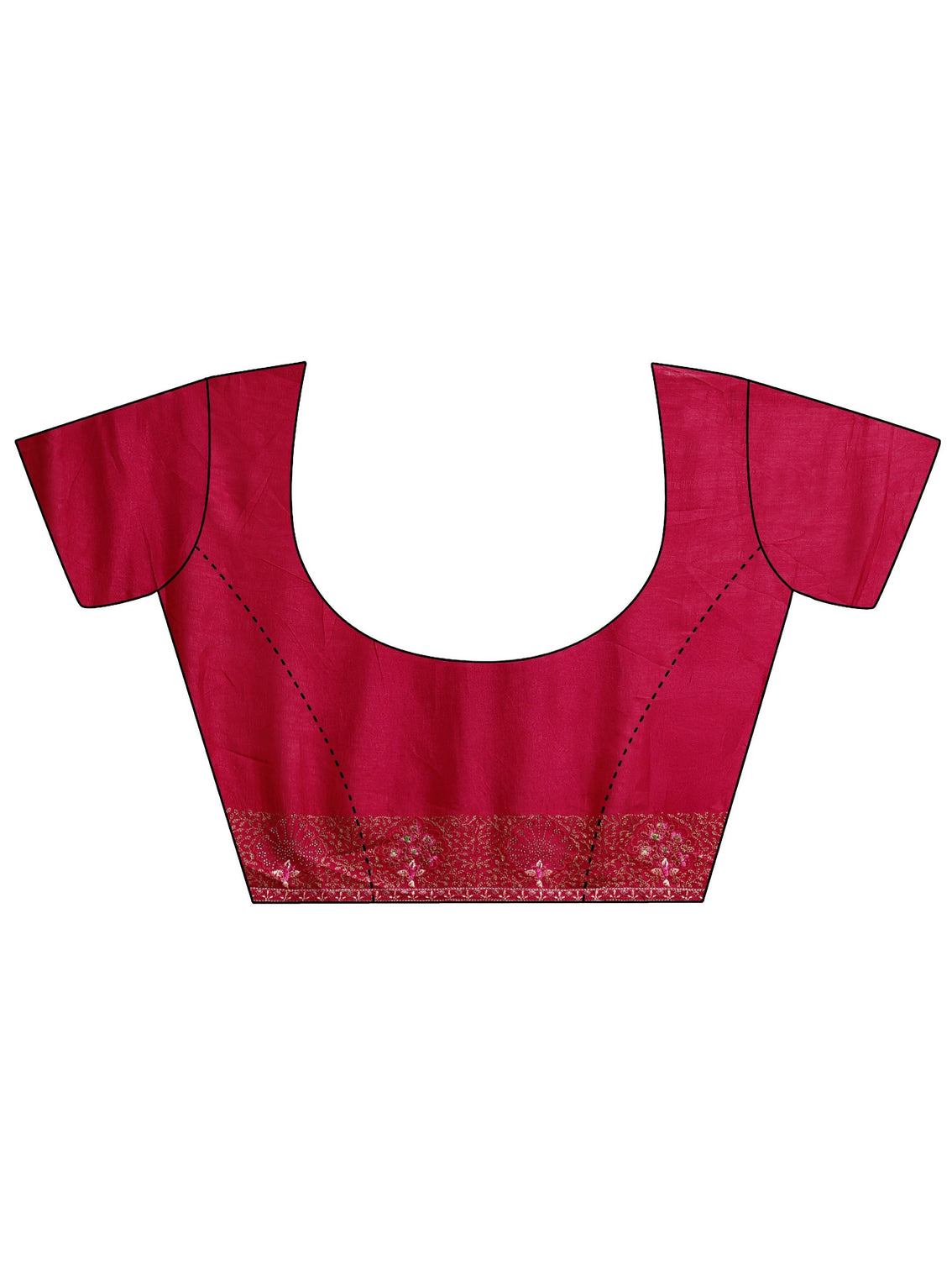 Mameraa Red Paisley Embroidered Silk blend Saree