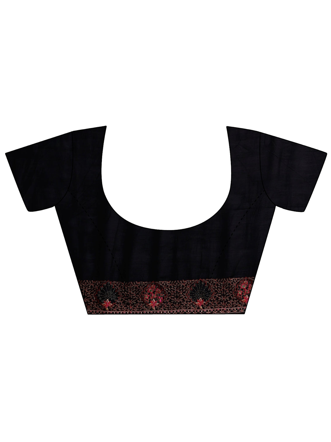 Mameraa Black Paisley Embroidered Silk blend Saree