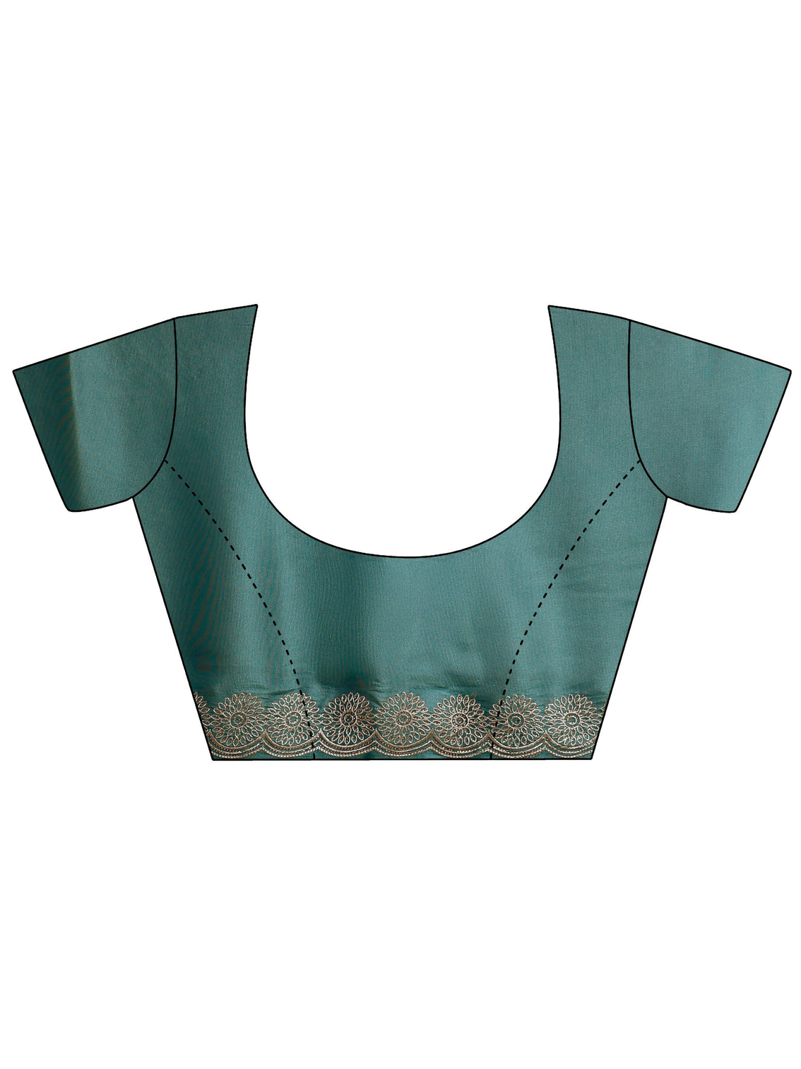 Mameraa Green Solid Silk Blend Saree