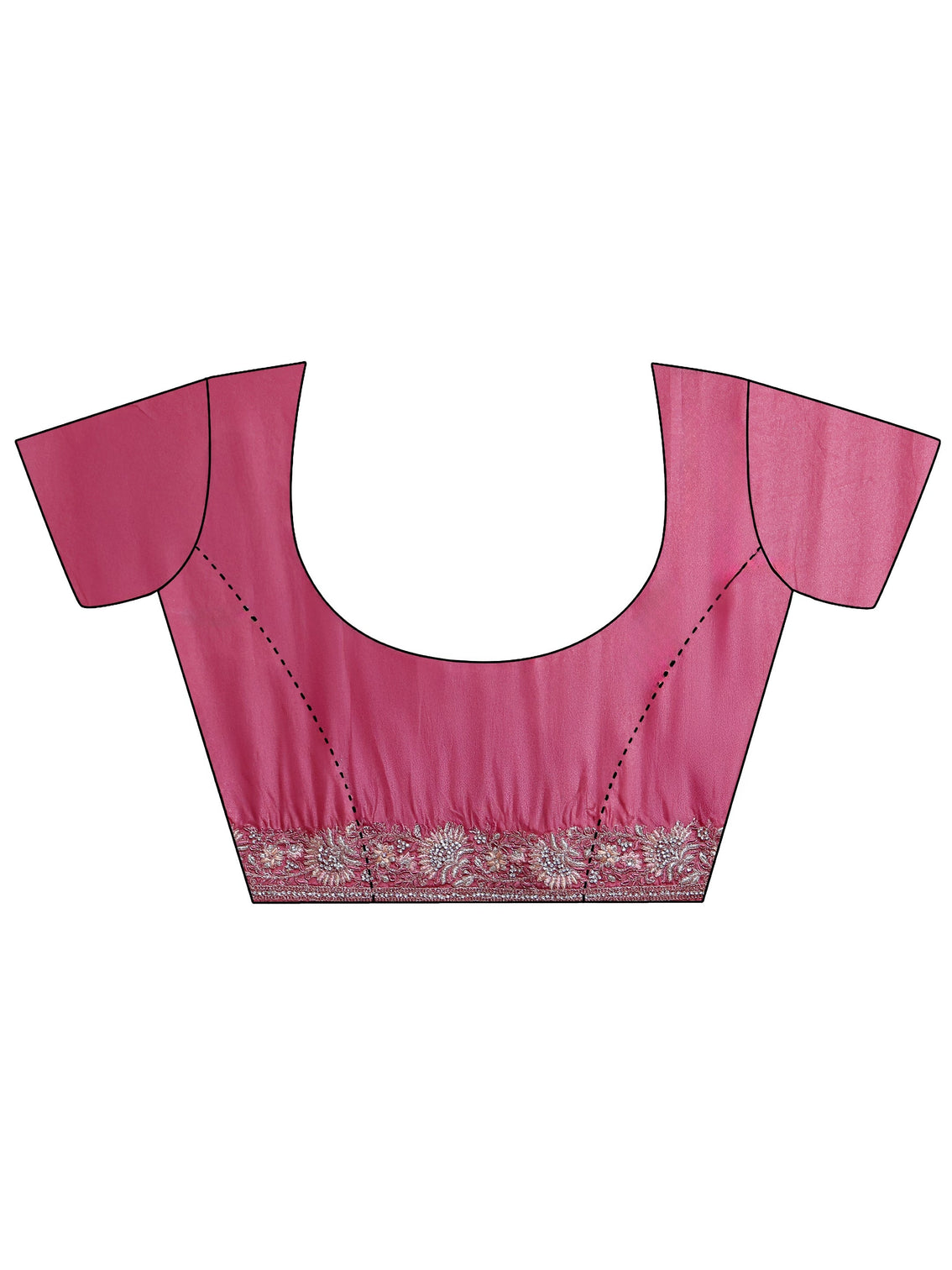 Mameraa Art Mauve Floral Embroidered Satin Saree