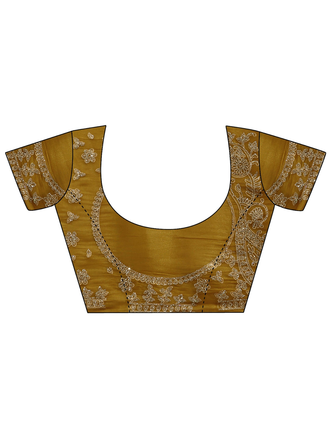Mameraa Art Mustard Net Saree with Paisley Border