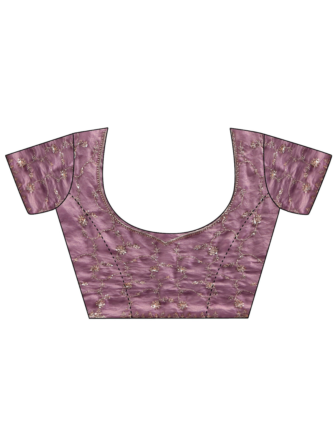 Mameraa Art Dusty Lavender Sequins Embellished Tissue Saree