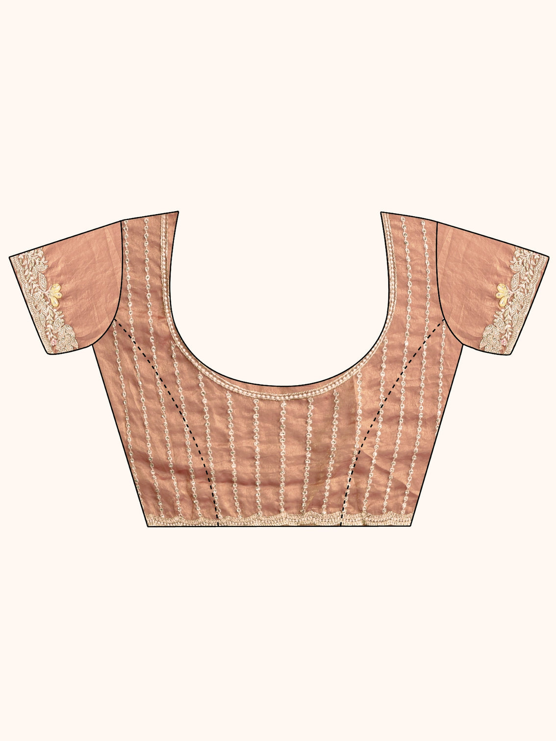 Mameraa Art Rust Brown Embellished Tissue Saree
