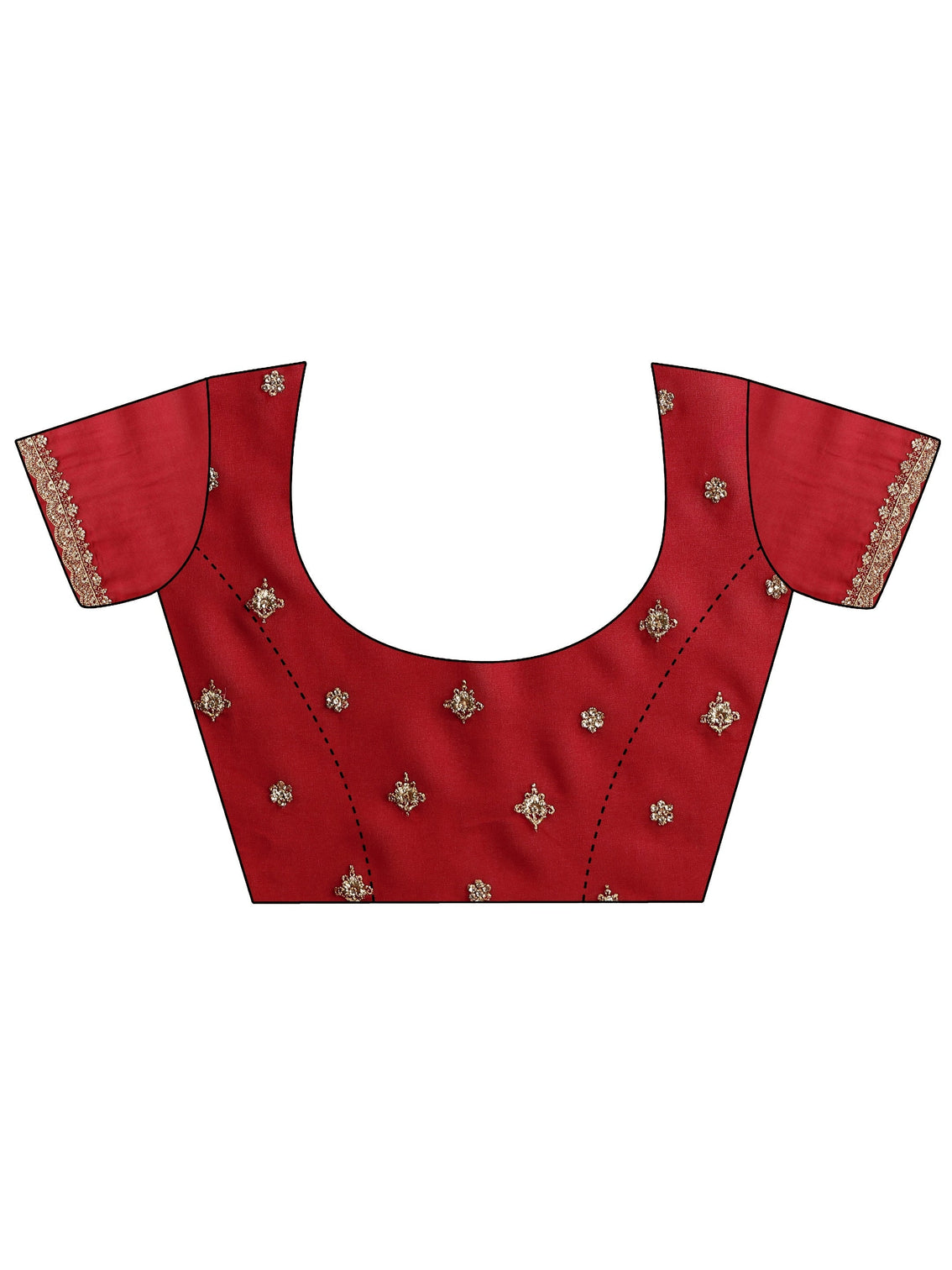 Mameraa Art Deep Maroon Red Embroidered Georgette Saree