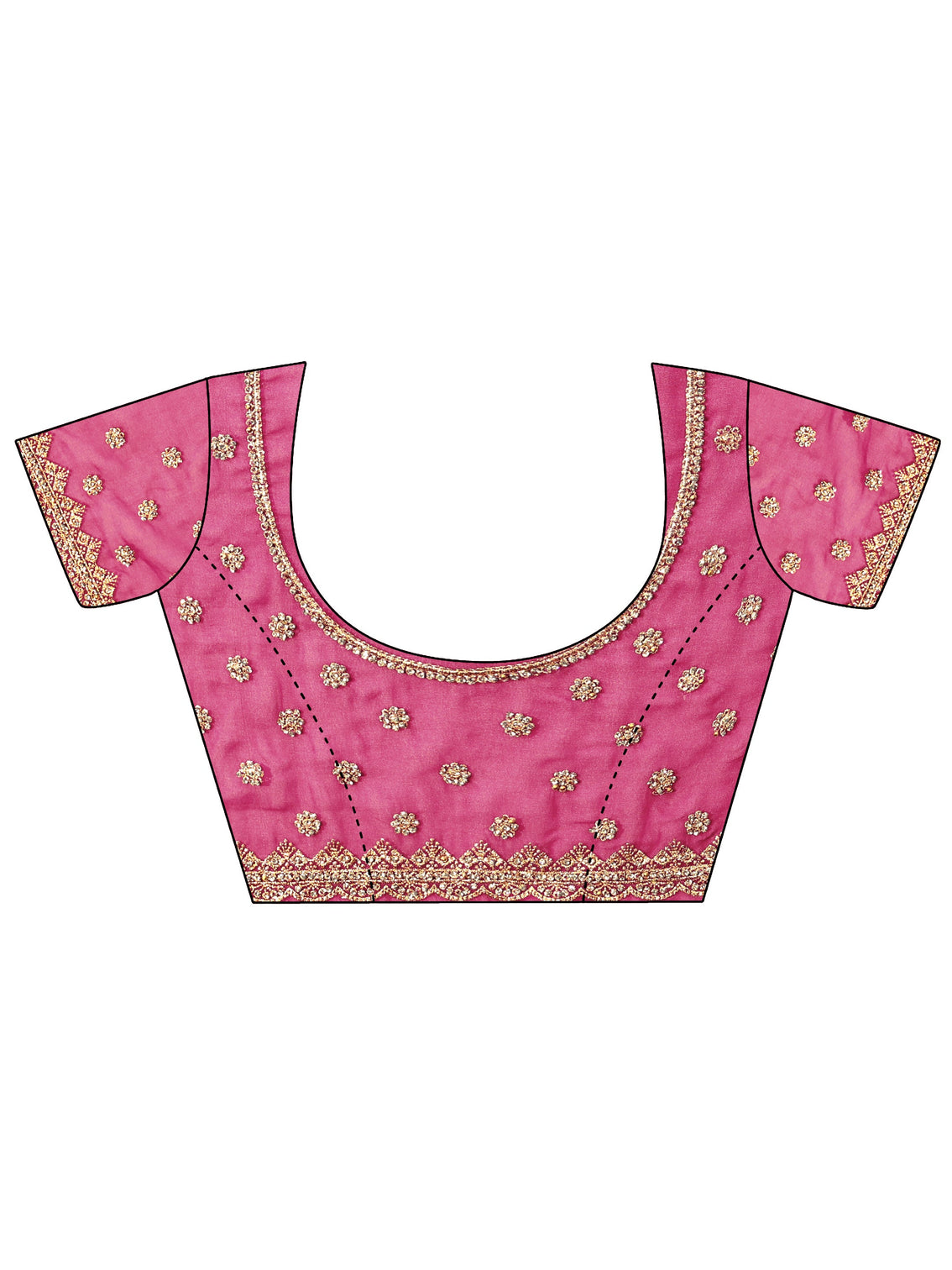 Mameraa Art Magenta Pink Embellished Georgette Saree