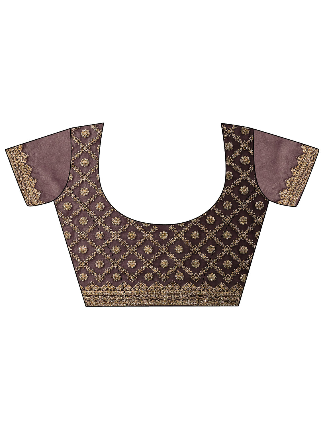 Mameraa Art Maroon Embellished Georgette Saree