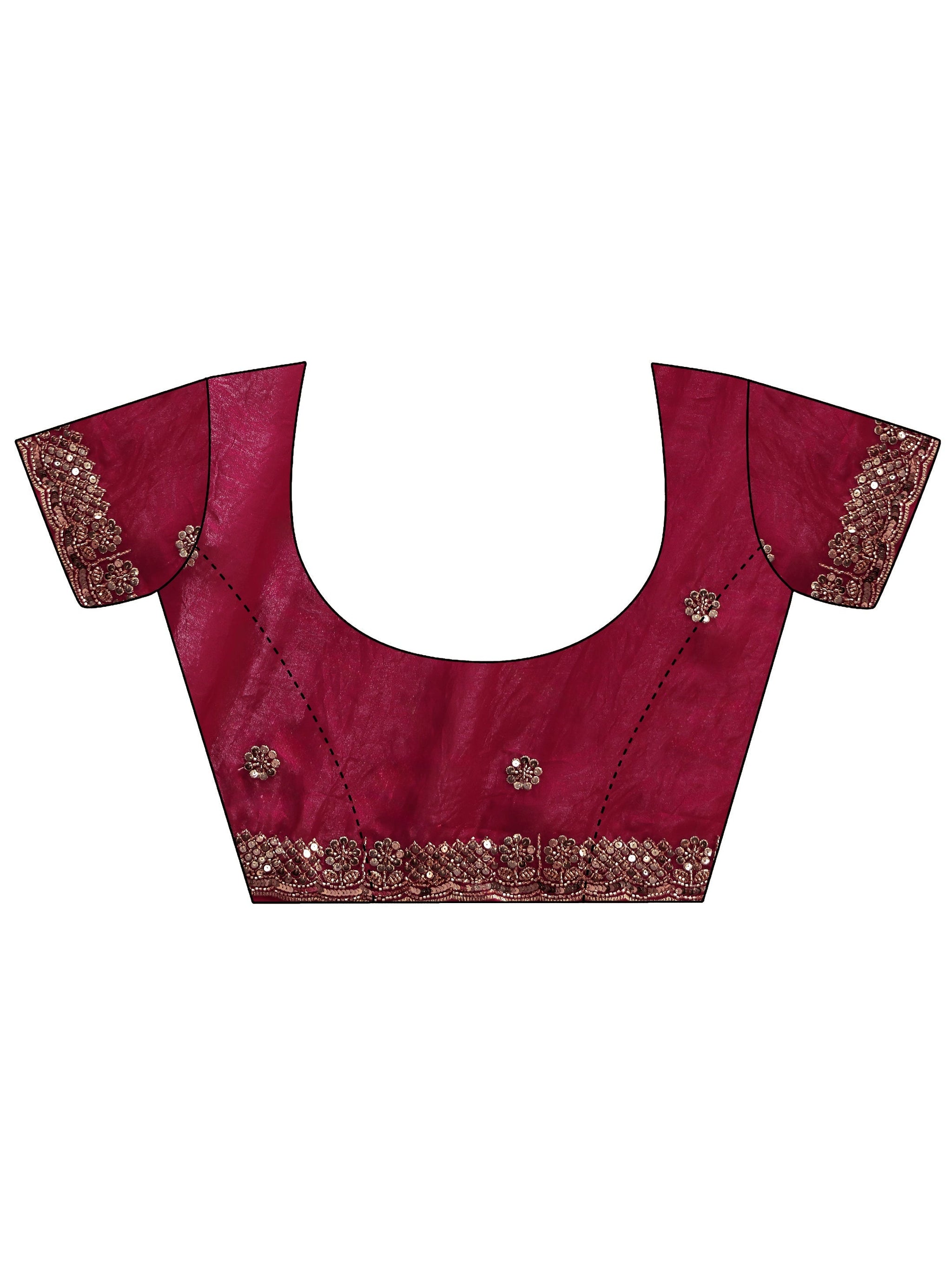 Libas Art Plum Purple Embellished Tissue Saree